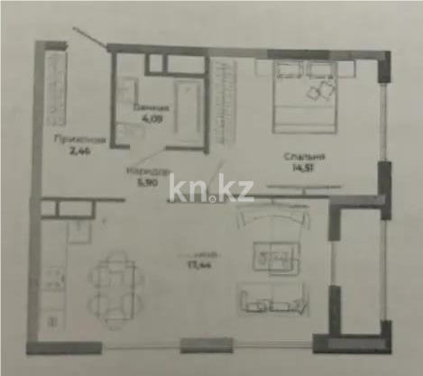 Продажа 2-комнатной квартиры, 52.12 м², ул. Сыганак, дом  28 в Астане - фото 3