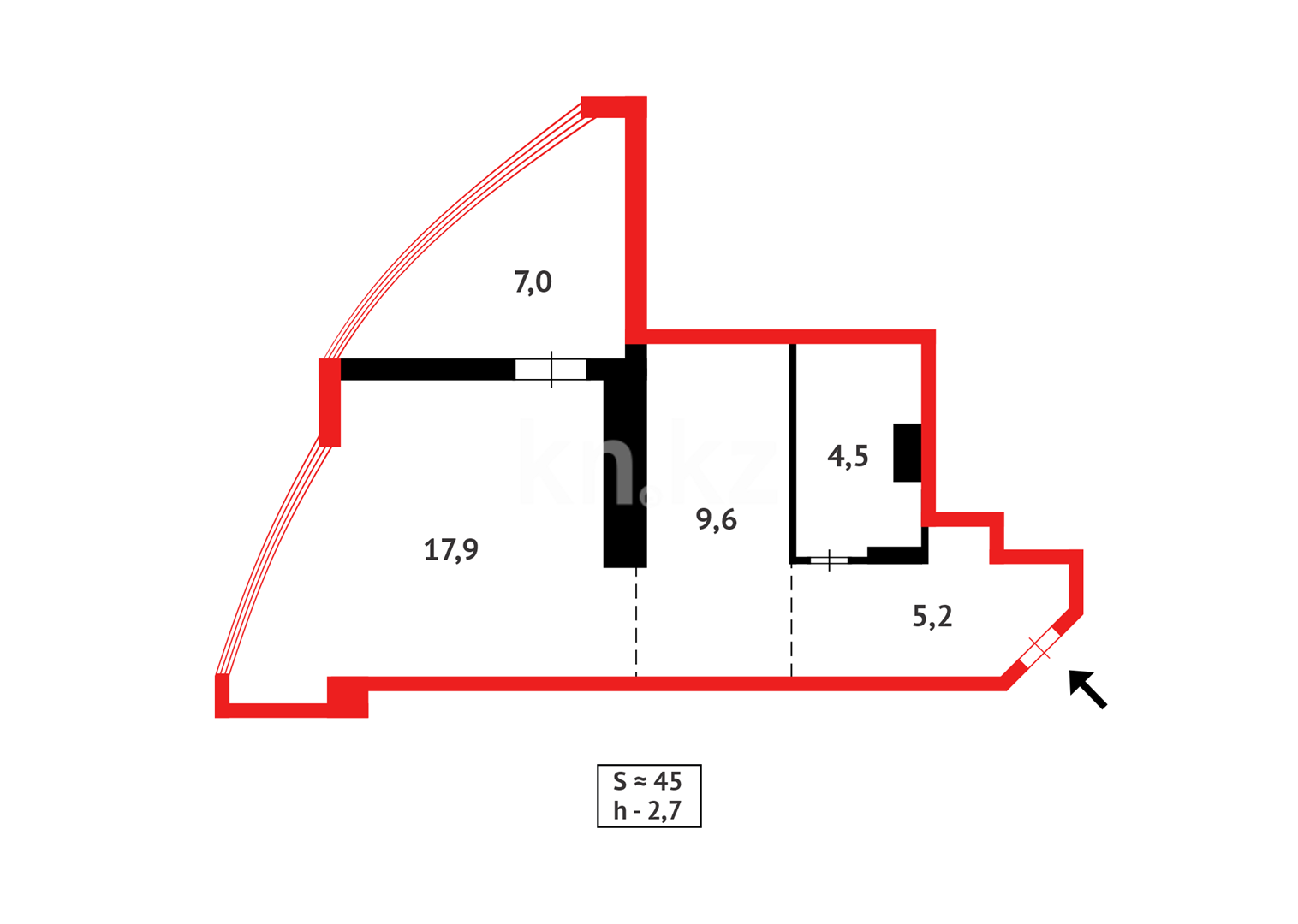 Продажа 1-комнатной квартиры, 45 м² - Продажа квартир в новостройках Астаны с фото - страница 133 фото 8 из 8