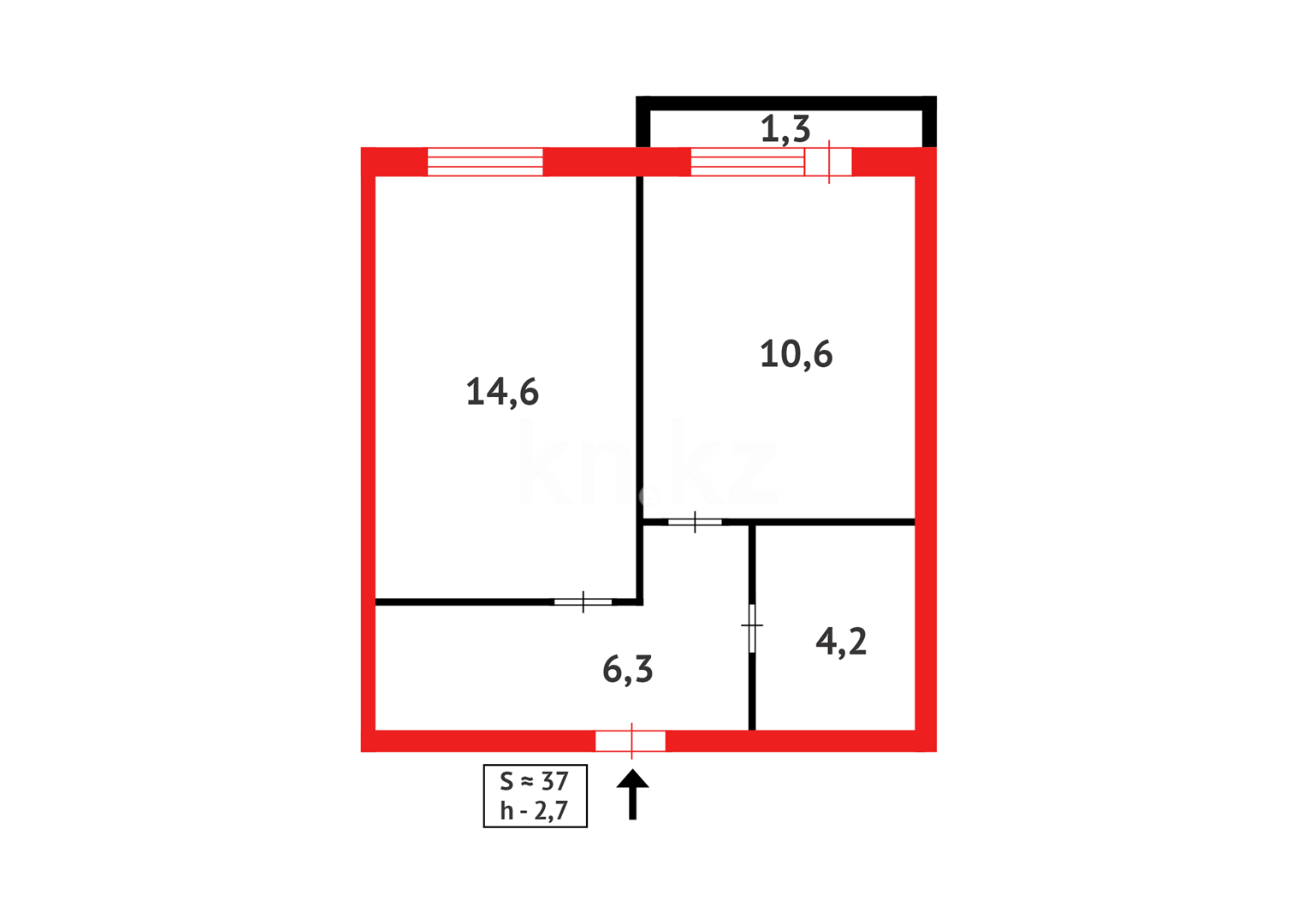 Продажа 1-комнатной квартиры, 37 м², ул. Айнакол - Продажа квартир в новостройках Астаны фото 9 из 9