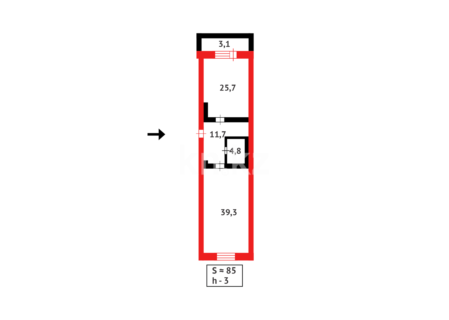 Продажа 2-комнатной квартиры, 84.6 м², ул. Кенесары - Продажа квартир в Астане фото 10 из 10