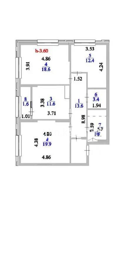 Продажа 3-комнатной квартиры, 86.6 м², ул. Е-882, дом  7 в Астане