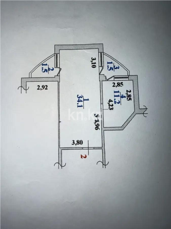 Продажа 1-комнатной квартиры, 48 м², ул. Кенесары хана, дом  54/1 - Продажа  однокомнатных квартир в Алматы без посредников фото 6 из 6