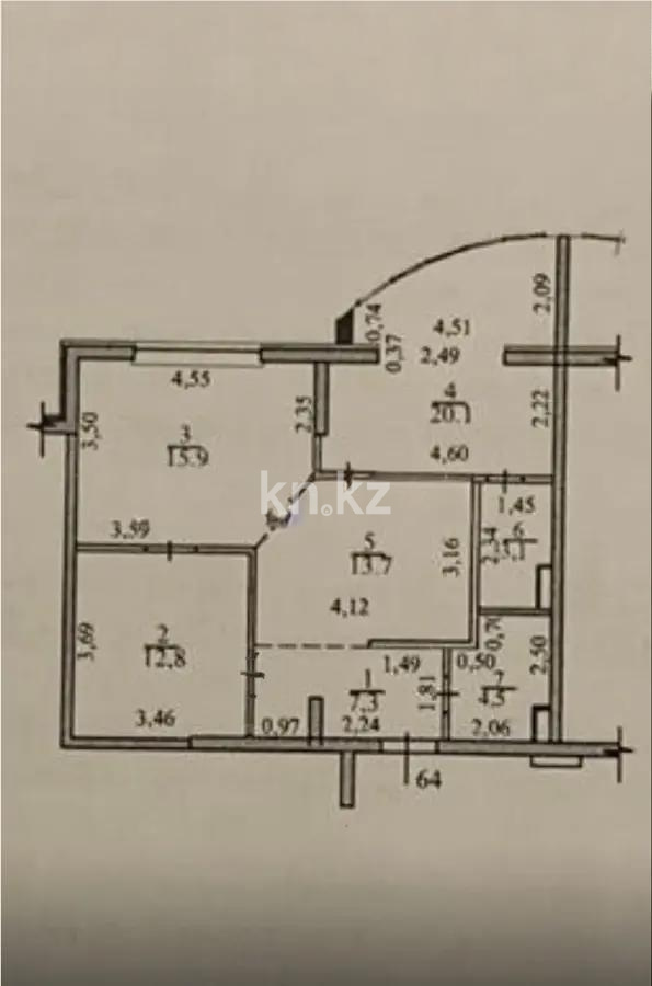 Продажа 3-комнатной квартиры, 77.4 м² - Продажа трехкомнатных квартир в монолитно-каркасном доме в Казахстане - страница 5 фото 5 из 5