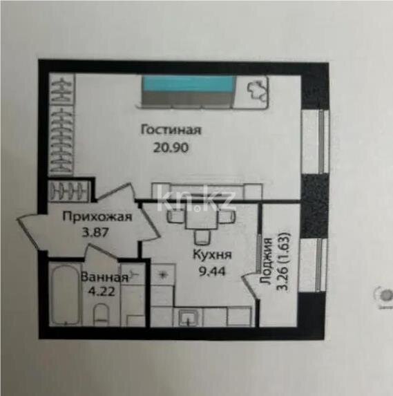 Продажа 1-комнатной квартиры, 40 м² в Астане