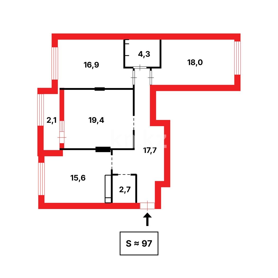 Продажа 3-комнатной квартиры, 97 м² в Астане - фото 2