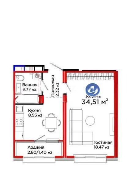 Продажа 1-комнатной квартиры, 34.5 м², пр. Улы Дала, дом  14 стр в Астане