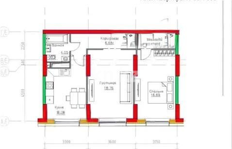 Продажа 2-комнатной квартиры, 65.5 м² в Алматы