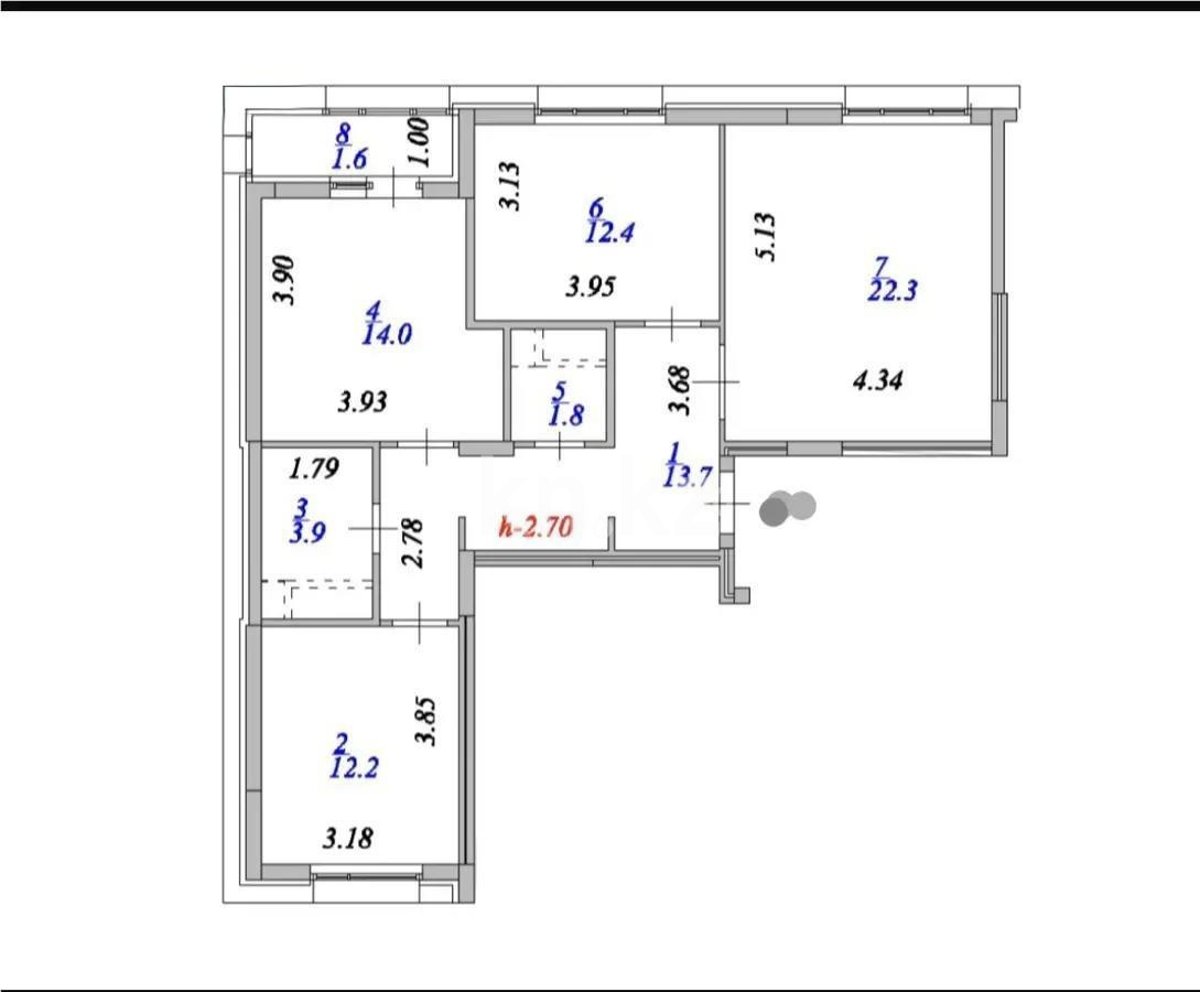 Продажа 3-комнатной квартиры, 81.9 м² в Астане