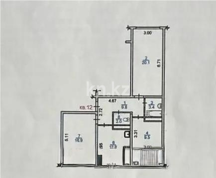 Продажа 3-комнатной квартиры, 76.3 м² - Продажа квартир в Турксибском р-не Алматы фото 7 из 7
