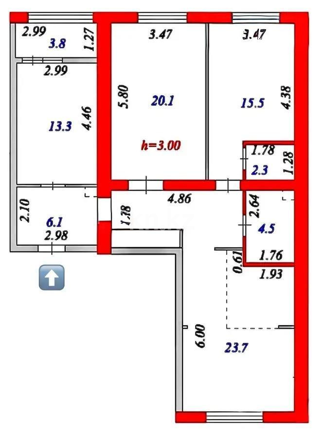 Продажа 4-комнатной квартиры, 100 м², ул. Бокейхана, дом  16 - Продажа  четырехкомнатных квартир в новостройках Астаны без посредников фото 7 из 7