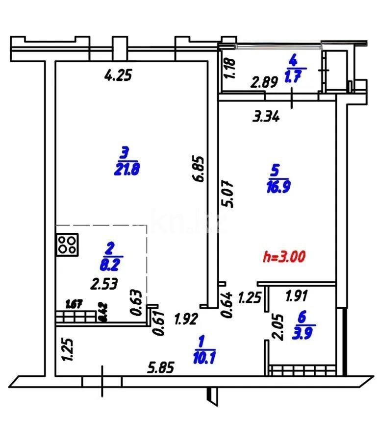 Продажа 2-комнатной квартиры, 62.6 м², ул. Жарокова, дом  218 - Продажа квартир в Алматы фото 1 из 1