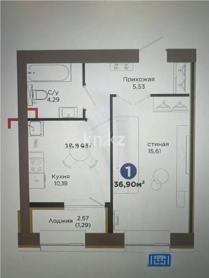 Продажа 1-комнатной квартиры, 36.46 м² - Продажа квартир в Балхаше фото 1 из 1