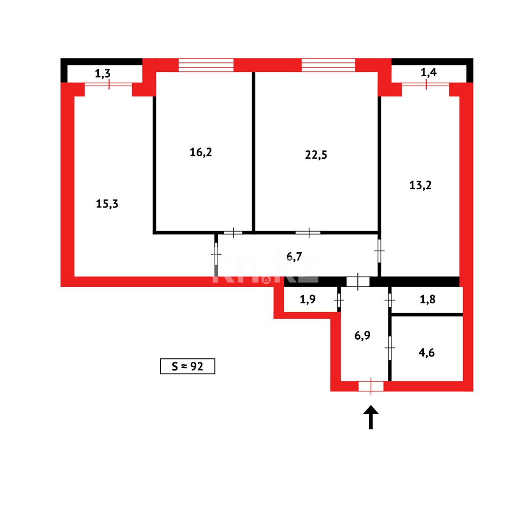 Продажа 3-комнатной квартиры, 92 м² - Продажа трехкомнатных квартир на Юго-Востоке Караганды - страница 12 фото 10 из 10