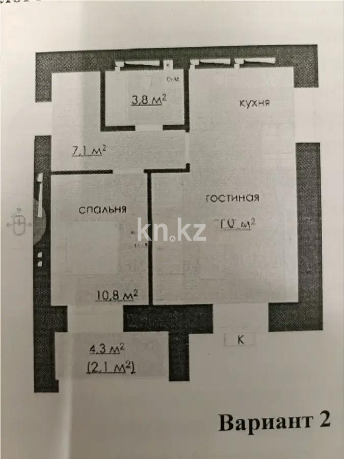 Продажа 2-комнатной квартиры, 51 м², 067 учетный квартал, дом  участок 502 - Продажа  двухкомнатных квартир в Караганде без посредников с фото фото 1 из 1