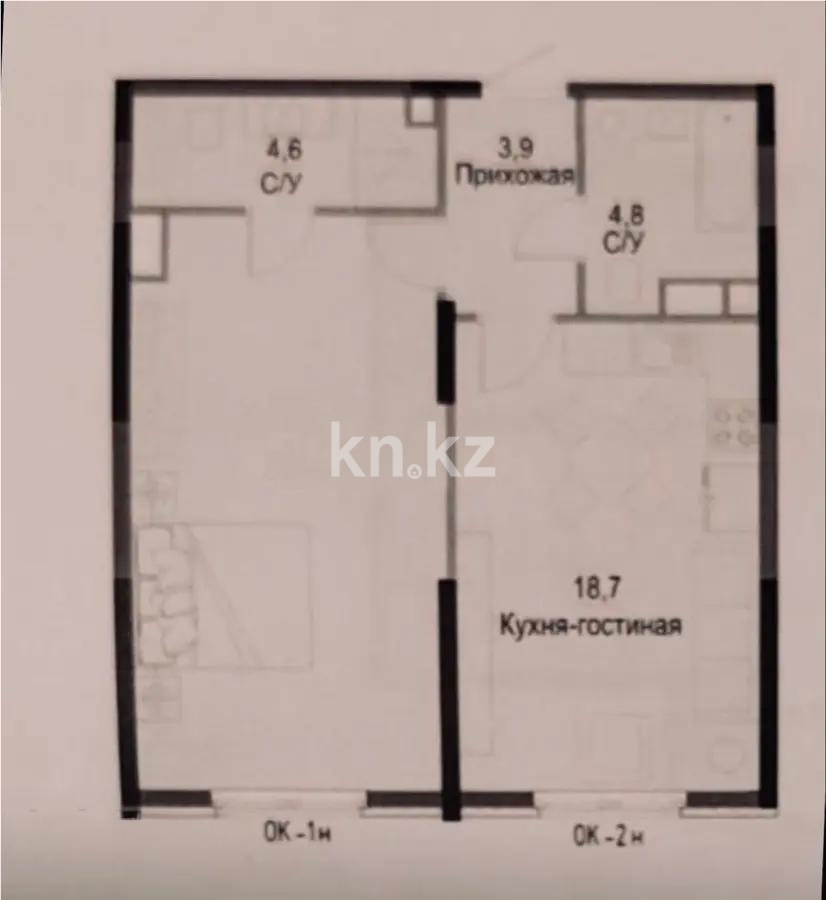 Продажа 2-комнатной квартиры, 56 м², ул. Жандосова, дом  94а в Алматы - фото 4