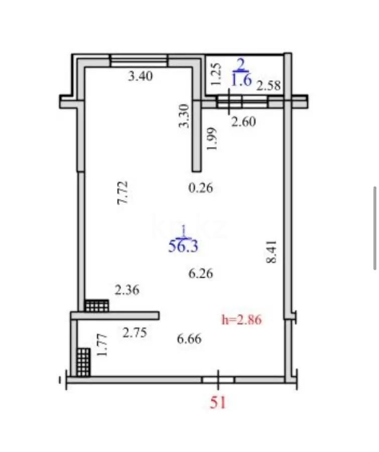 Продажа 1-комнатной квартиры, 57.9 м², пр. Рыскулова, дом  103/7 стр - Продажа  однокомнатных квартир в новостройках Алматы с фото фото 1 из 1