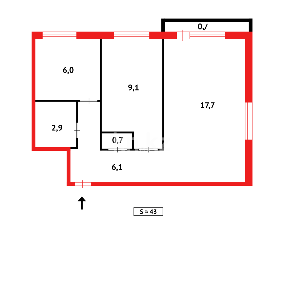 Продажа 2-комнатной квартиры, 46 м² в Темиртау - фото 2
