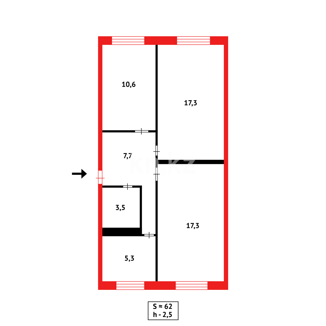 Продажа 3-комнатной квартиры, 62 м², пр. Республики в Караганде - фото 7