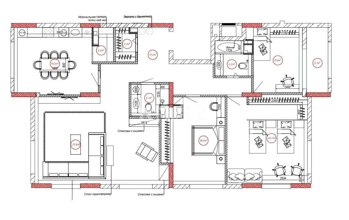 Продажа 4-комнатной квартиры, 140 м², пр. Кошкарбаева, дом  1 стр - Продажа  четырехкомнатных квартир в Астане без посредников фото 1 из 1