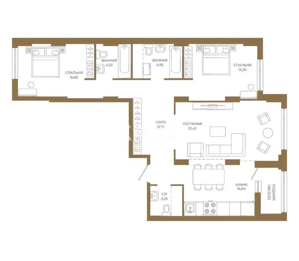 Продажа 5-комнатной квартиры, 167 м² в Астане
