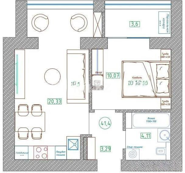Продажа 1-комнатной квартиры, 41.4 м² - Продажа квартир в новостройках Астаны - страница 248 фото 1 из 1