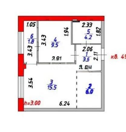 Продажа 1-комнатной квартиры, 40.6 м², ул. Е-15, дом  13/2 в Астане