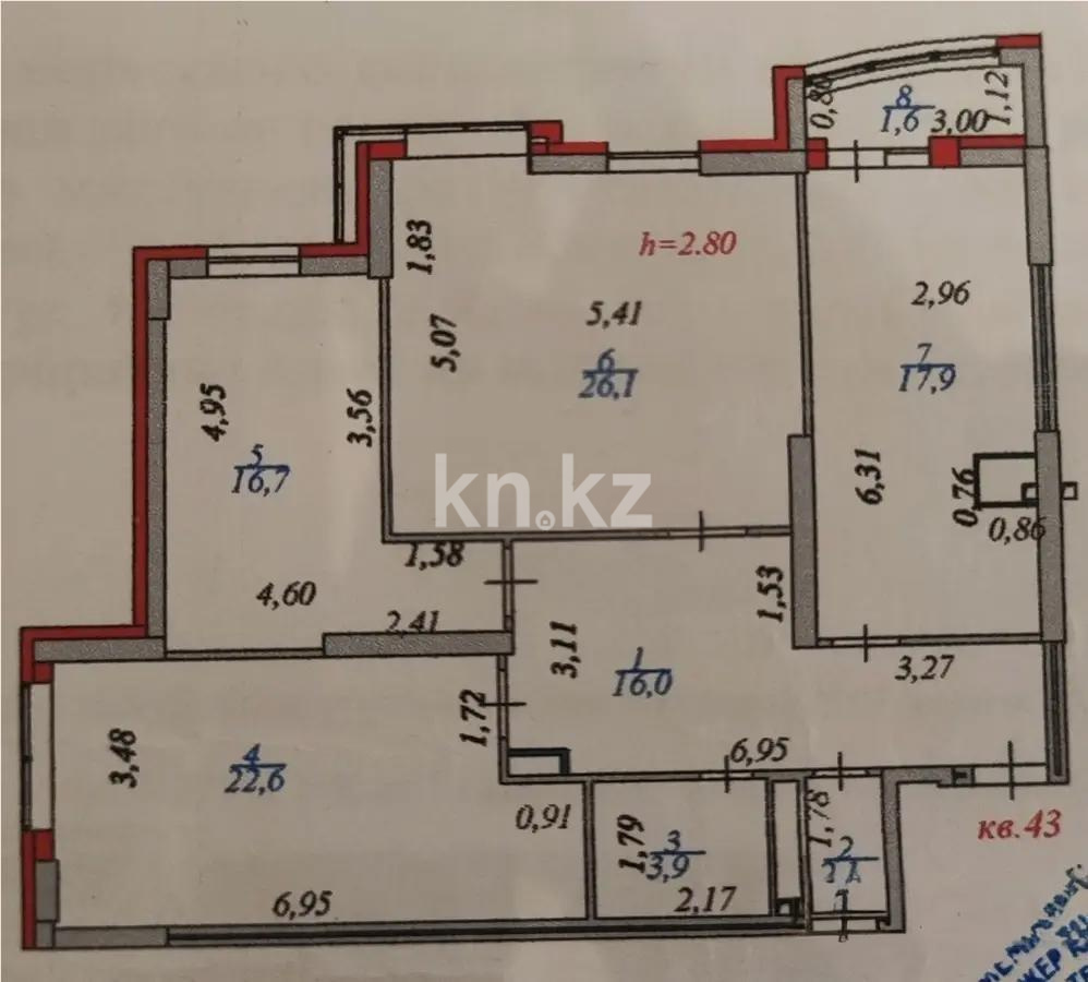 Продажа 3-комнатной квартиры, 107 м², ул. Кенесары, дом  8 в Астане - фото 8