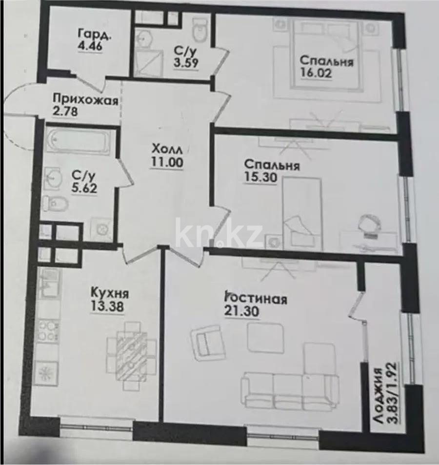 Продажа 3-комнатной квартиры, 96 м² - Продажа недвижимости в Казахстане - страница 24 фото 1 из 1