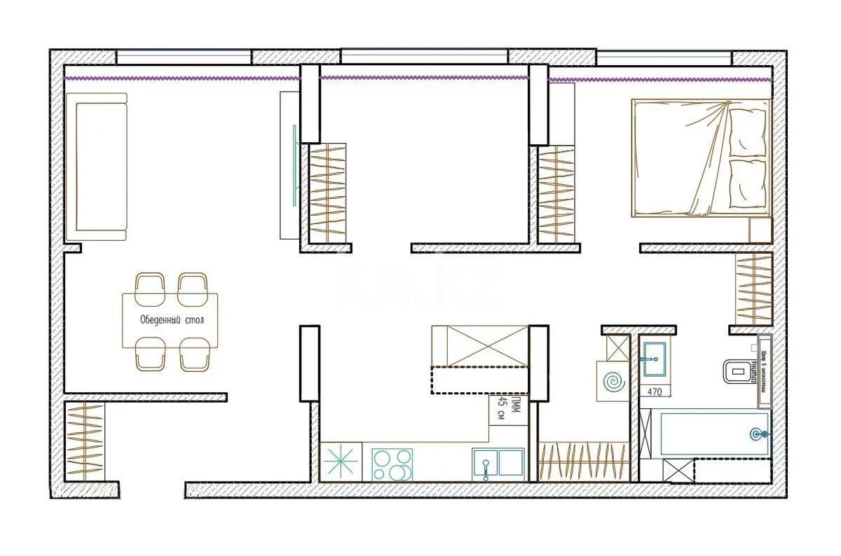 Продажа 3-комнатной квартиры, 61 м², ул. Сыганак, дом  28 - Продажа  трехкомнатных квартир в новостройках Астаны фото 4 из 4