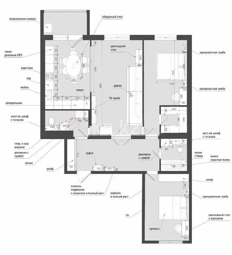 Продажа 3-комнатной квартиры, 94 м² - Продажа квартир в районе Юго-Восток в Караганде фото 1 из 1