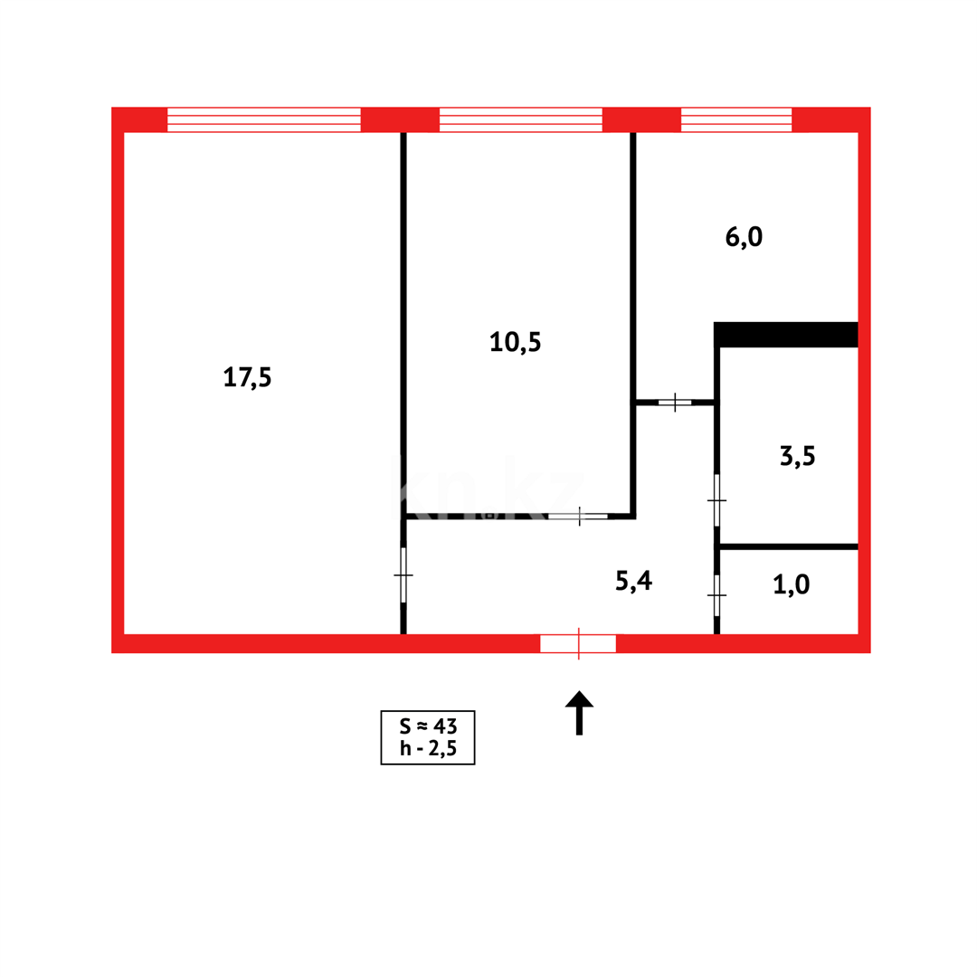 Продажа 2-комнатной квартиры, 44 м² - Продажа двухкомнатных квартир в Караганде - страница 23 фото 8 из 8