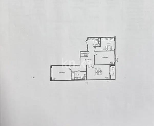 Продажа 3-комнатной квартиры, 87.64 м² - Продажа трехкомнатных квартир в блочном доме в Астане - страница 4 фото 2 из 2