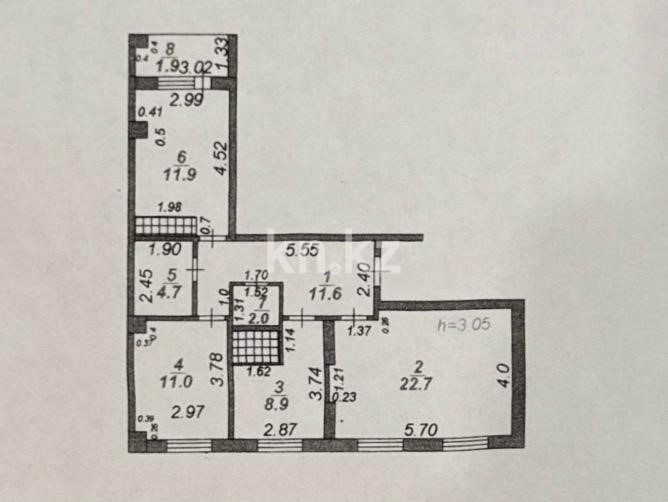 Продажа 3-комнатной квартиры, 74.7 м², ул. Дюсембекова, дом  44/2 - Продажа квартир в Караганде фото 14 из 14