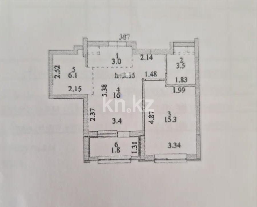 Продажа 2-комнатной квартиры, 46 м² в Астане