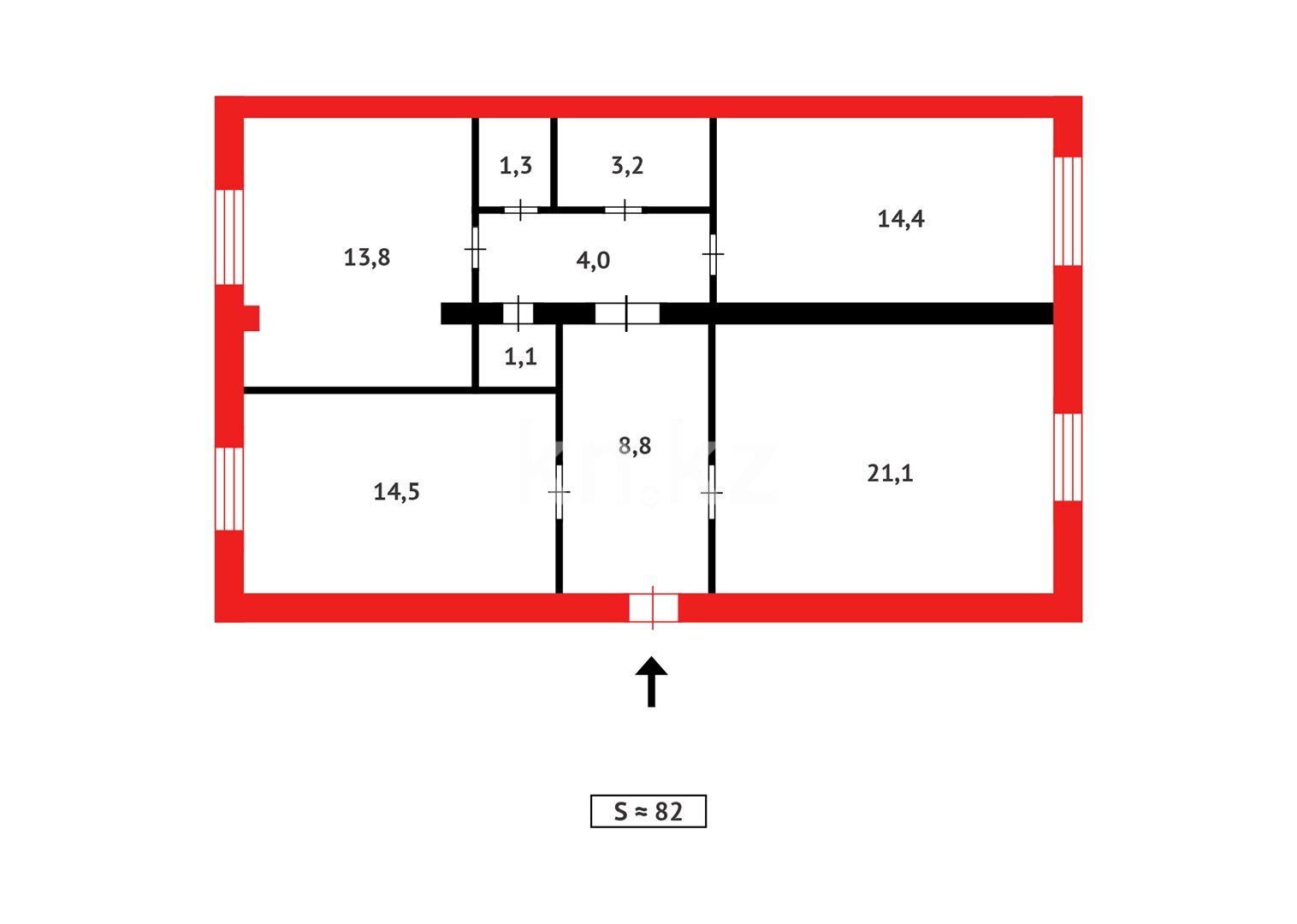 Продажа 3-комнатной квартиры, 82 м² в Караганде - фото 15