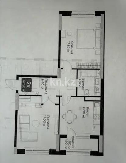 Продажа 2-комнатной квартиры, 63 м² - Продажа квартир в Астане - страница 5 фото 4 из 4