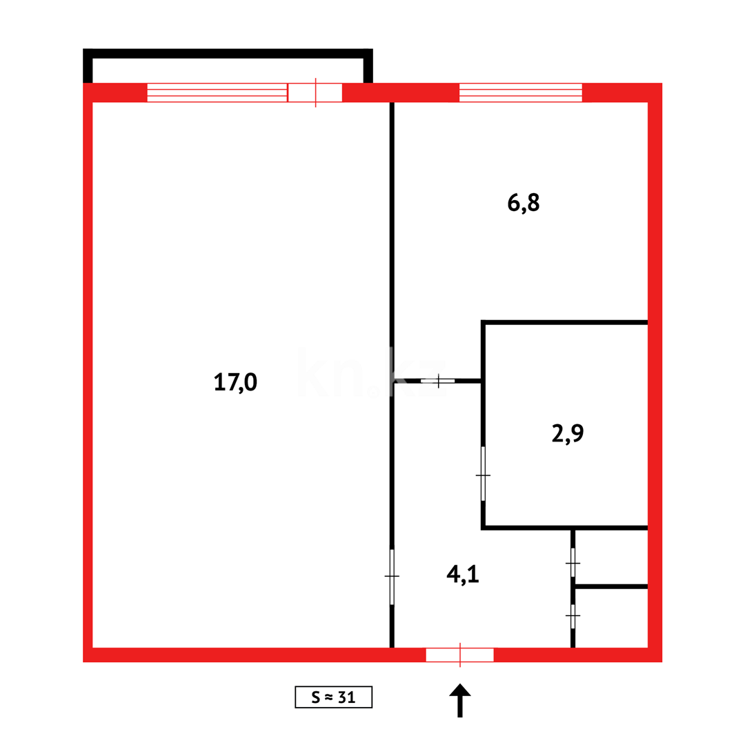 Продажа 1-комнатной квартиры, 32 м² - Продажа недвижимости в Казахстане - страница 28 фото 5 из 5
