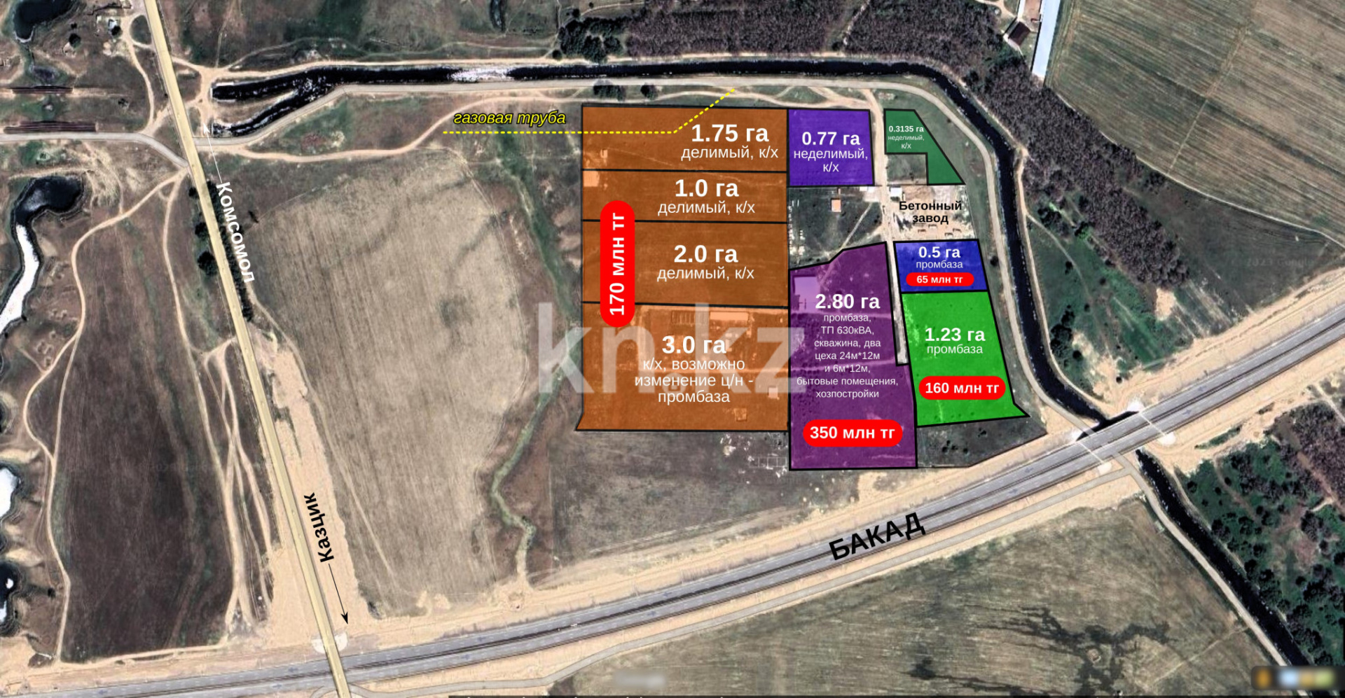Продажа земельного участка, 2.8 га, Казцик - Продажа земельных участков в Алматинской области фото 2 из 12