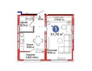 Продажа 1-комнатной квартиры, 35 м², ул. С-902, дом  8 в Астане