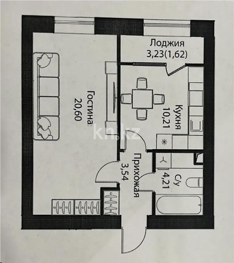 Продажа 1-комнатной квартиры, 40.18 м², ул. Жошы хана, дом  12/3 - Продажа квартир в Астане фото 1 из 1