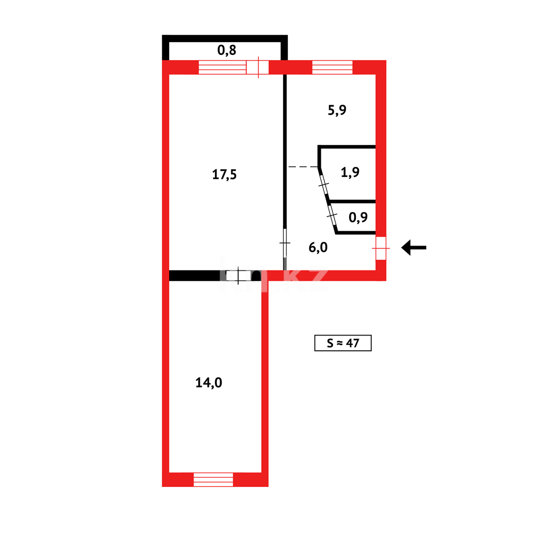 Продажа 2-комнатной квартиры, 44 м² - Аренда квартир посуточно в Жезказгане фото 11 из 11