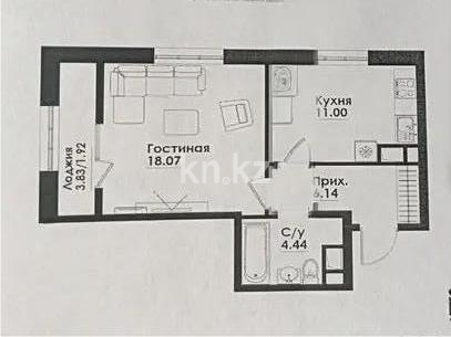 Продажа 1-комнатной квартиры, 41 м², ул. Жандосова, дом  19 в Алматы