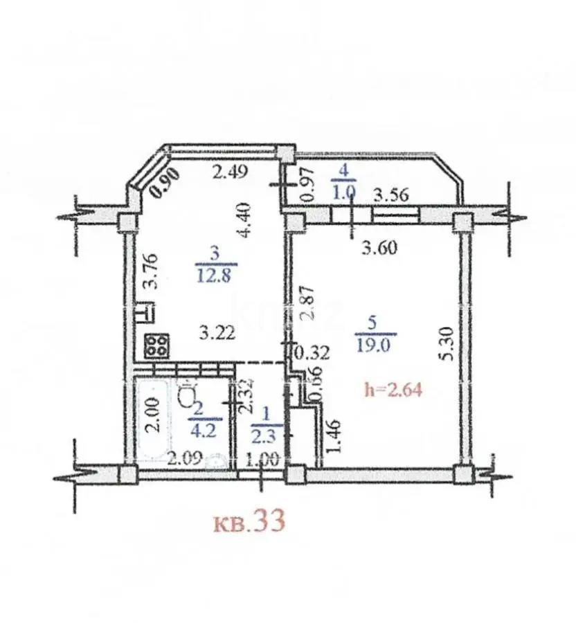 Продажа 1-комнатной квартиры, 40 м², мкр-н Аксай-4, дом  16а - Продажа квартир в Алматы фото 5 из 5