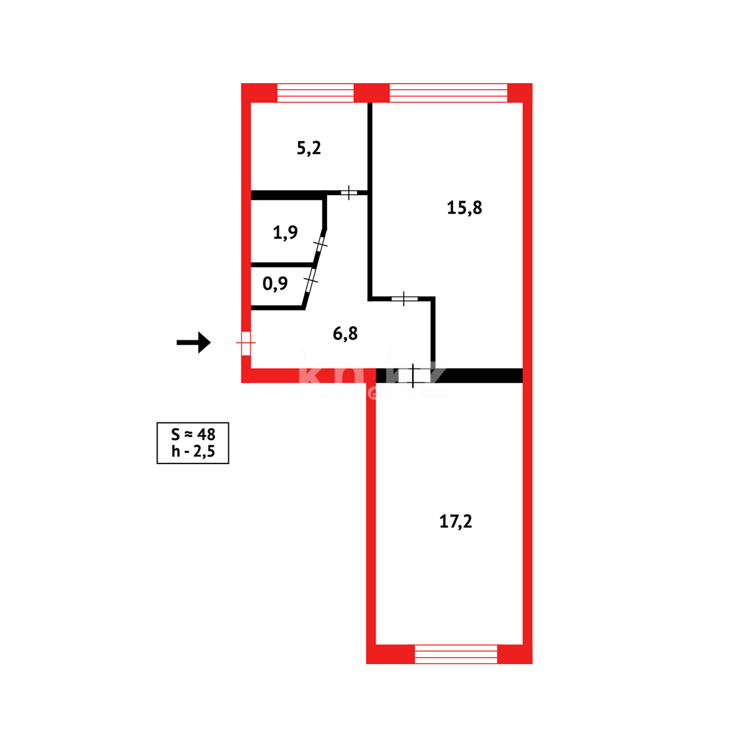 Продажа 2-комнатной квартиры, 47 м² в Темиртау - фото 13