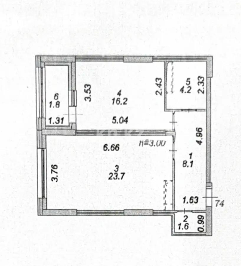 Продажа 1-комнатной квартиры, 55.6 м² в Астане