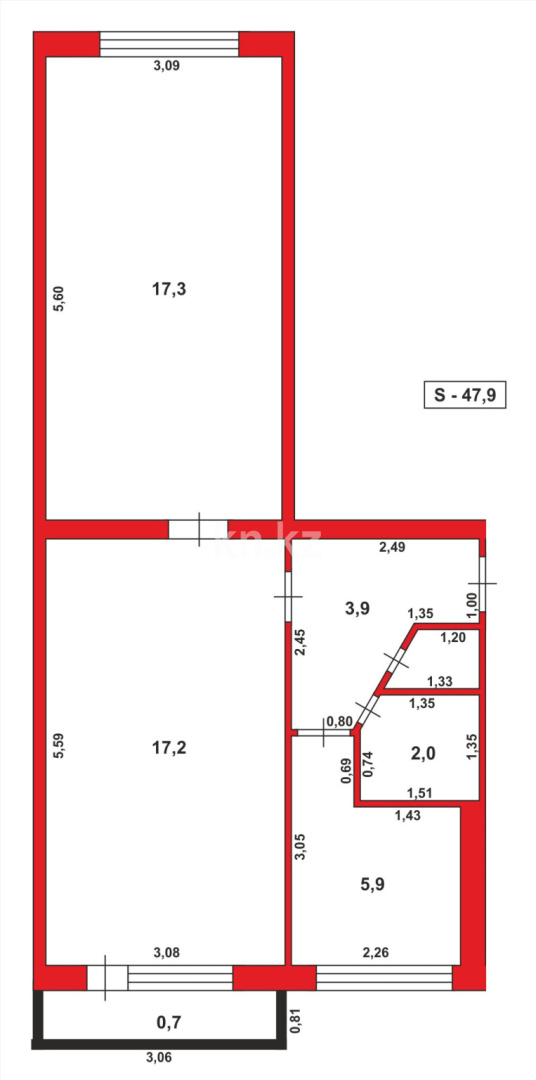Продажа 2-комнатной квартиры, 45 м², мкр-н 11а в Караганде - фото 12