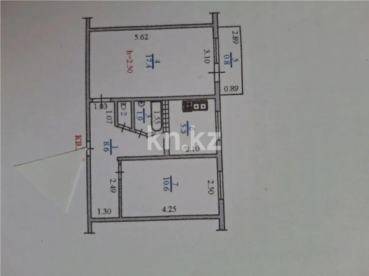 Продажа 2-комнатной квартиры, 45.6 м², мкр-н Коктем-1, дом  9 - Продажа  двухкомнатных квартир в Алматы с фото фото 1 из 1