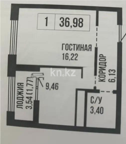 Продажа 1-комнатной квартиры, 37 м² в Астане