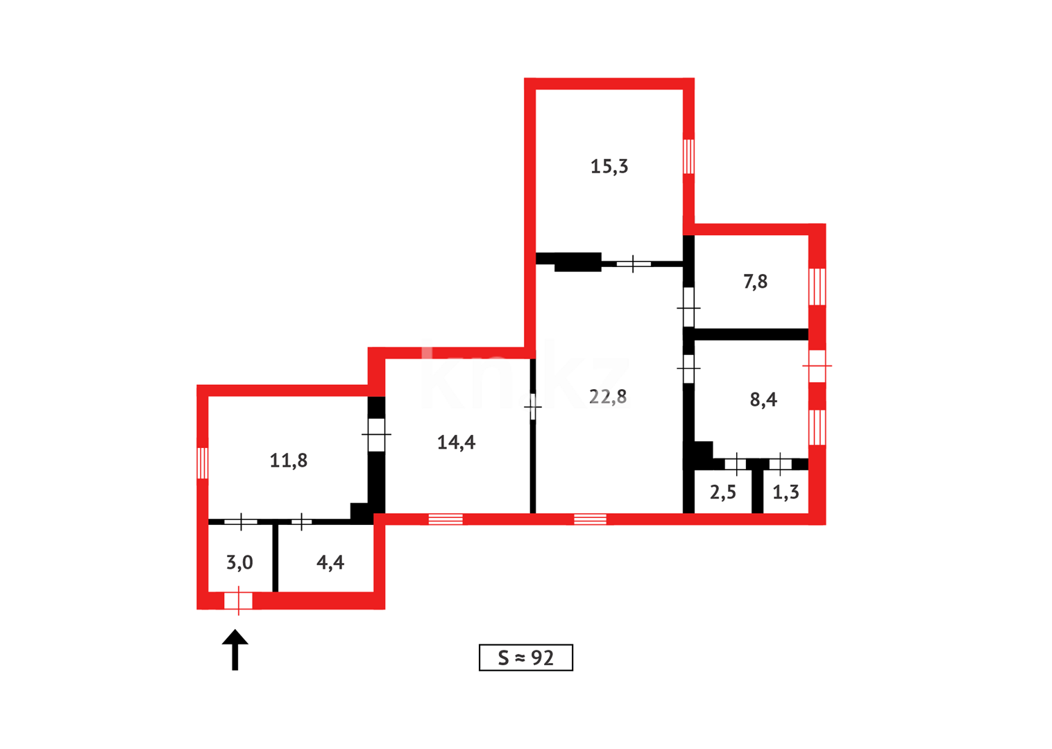 Продажа 4-комнатного дома, 91.7 м² - Продажа домов, коттеджей в Казахстане - страница 4 фото 7 из 7