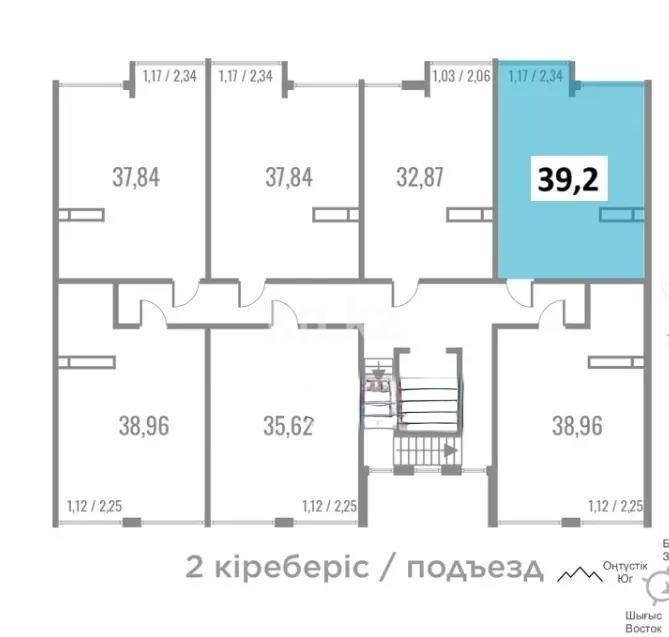 Продажа 2-комнатной квартиры, 39.2 м² в Алматы - фото 3